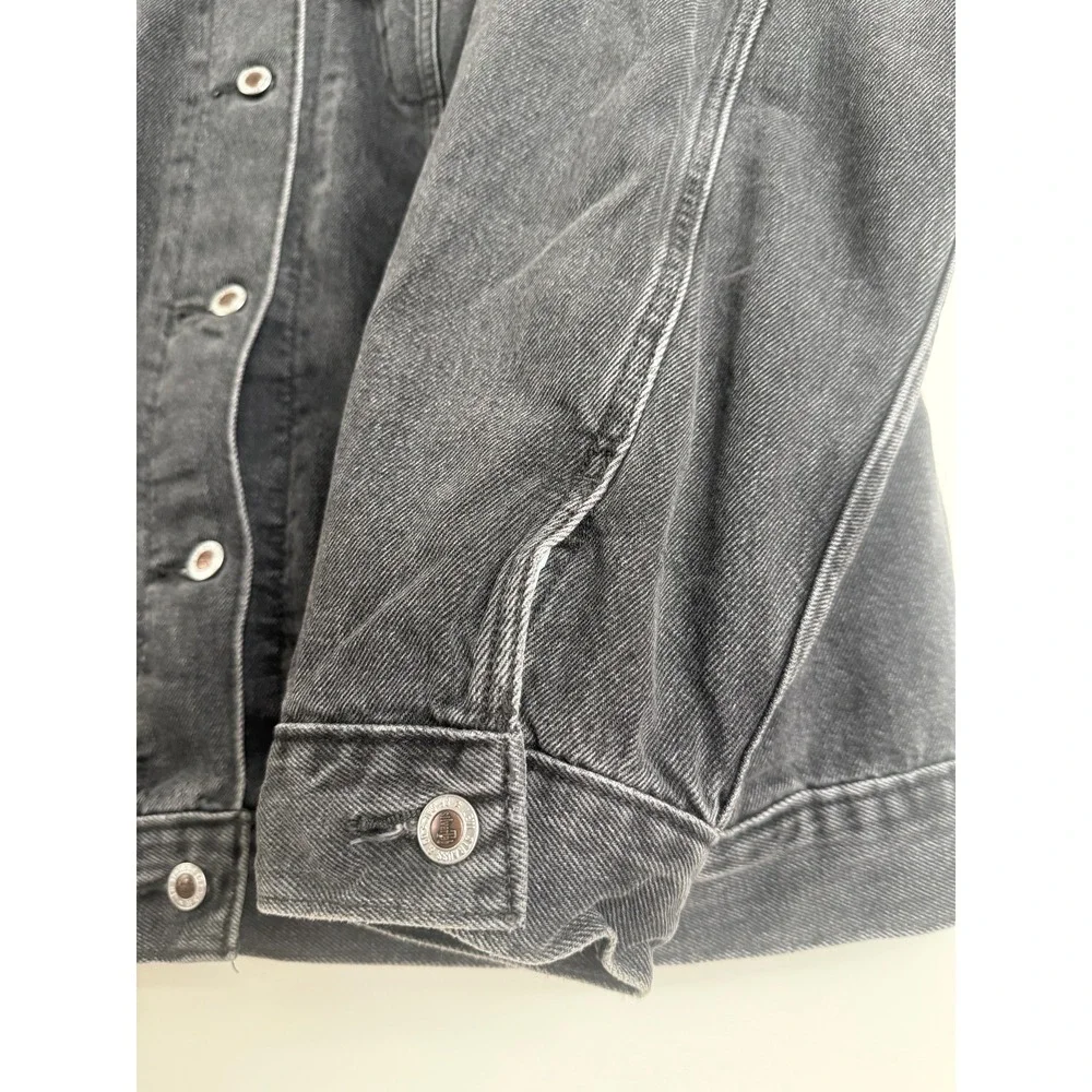 VTG 90s Levis SilverTab Mens Loose Fit Denim Trucker Jacket Washed Black XL